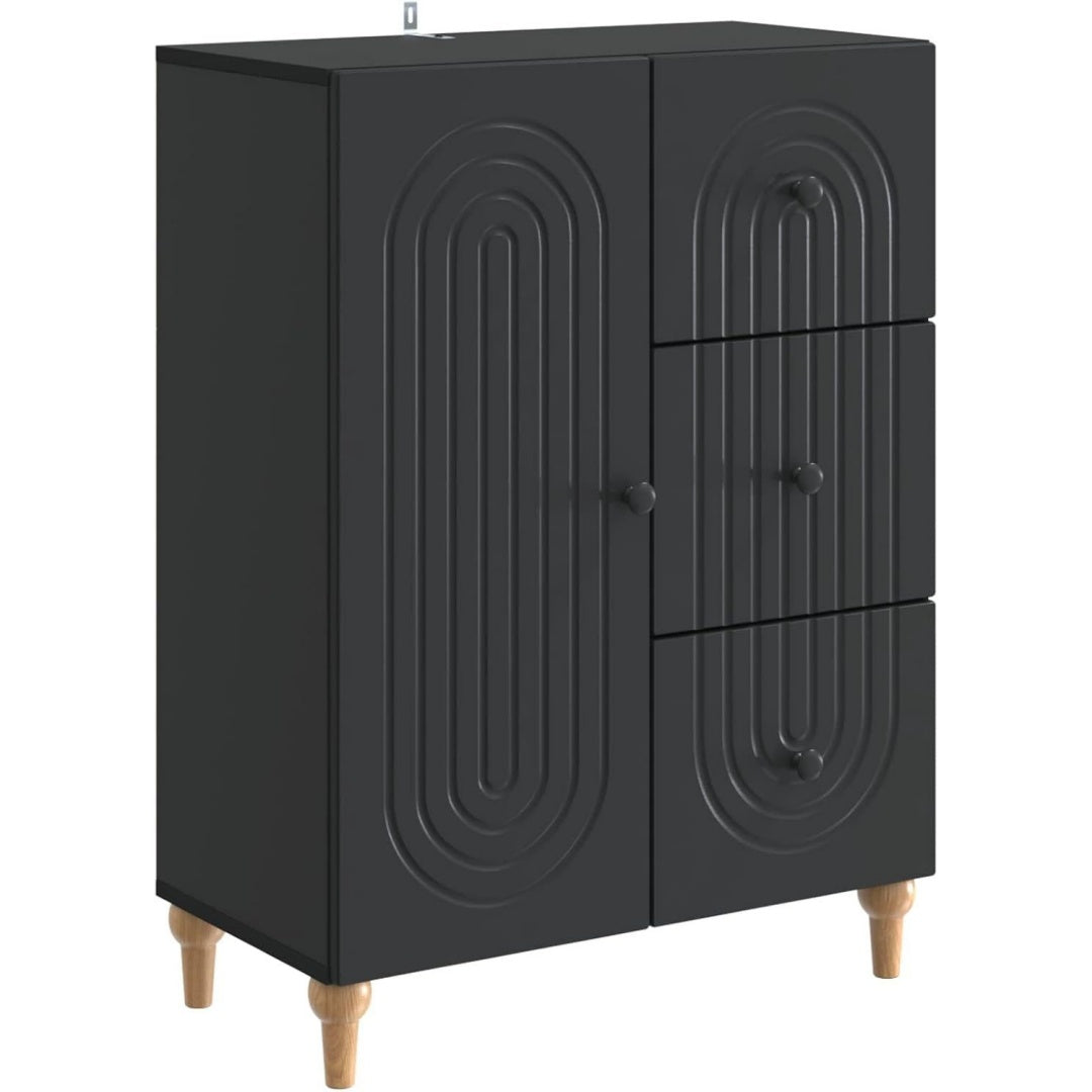 Schubladen und Reliefstrukturen an dem Sideboard