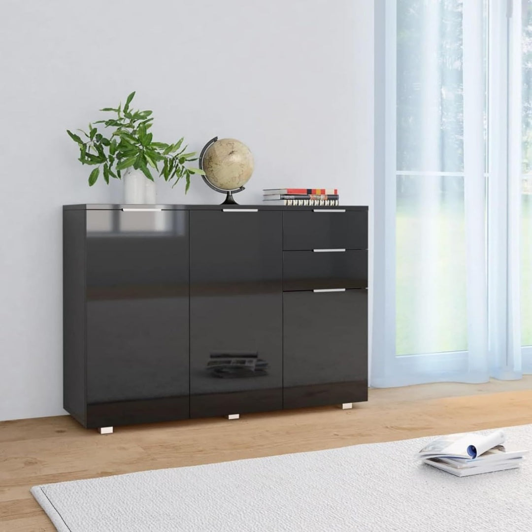 Sideboard mit geschlossenem Stauraum, Schubladen und glaenzenden Oberflaechen