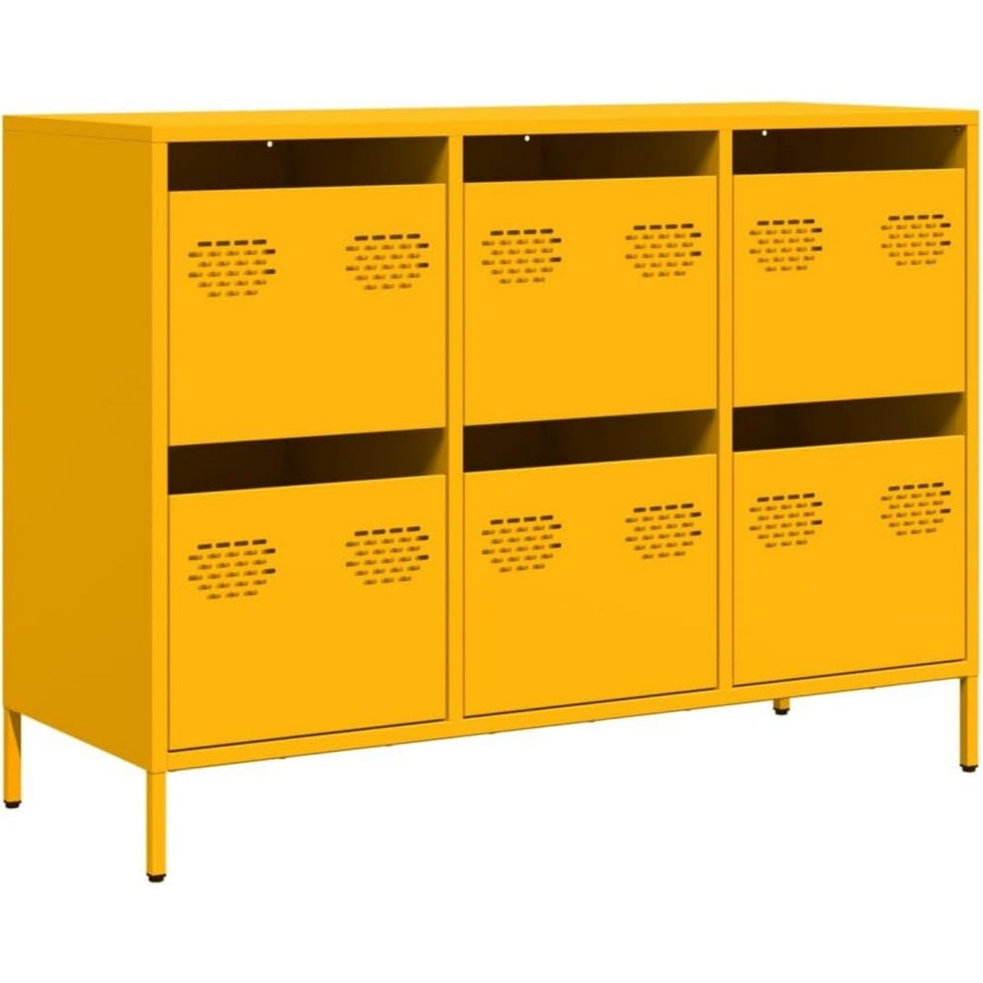 Sideboard aus Samt und Metall mit 6 Schubladen