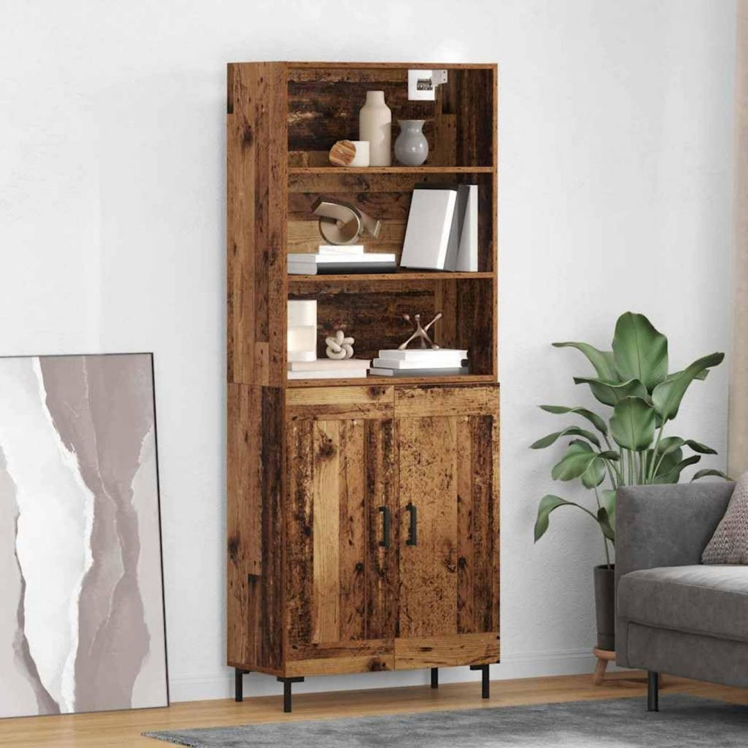 Vitrine aus Holzwerkstoff zeigt geschlossenen Stauraum