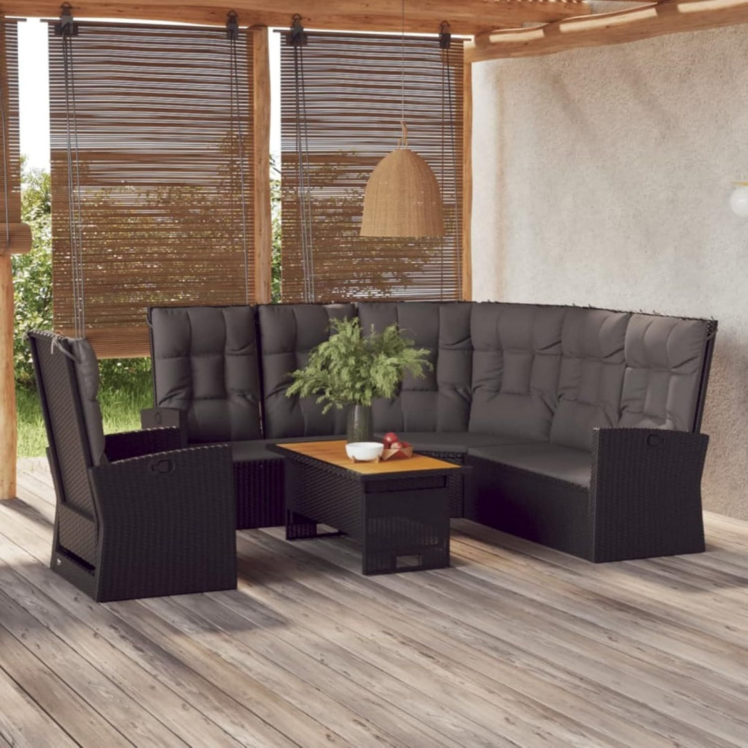 Sofagarnitur aus Rattan mit Flechtoptik