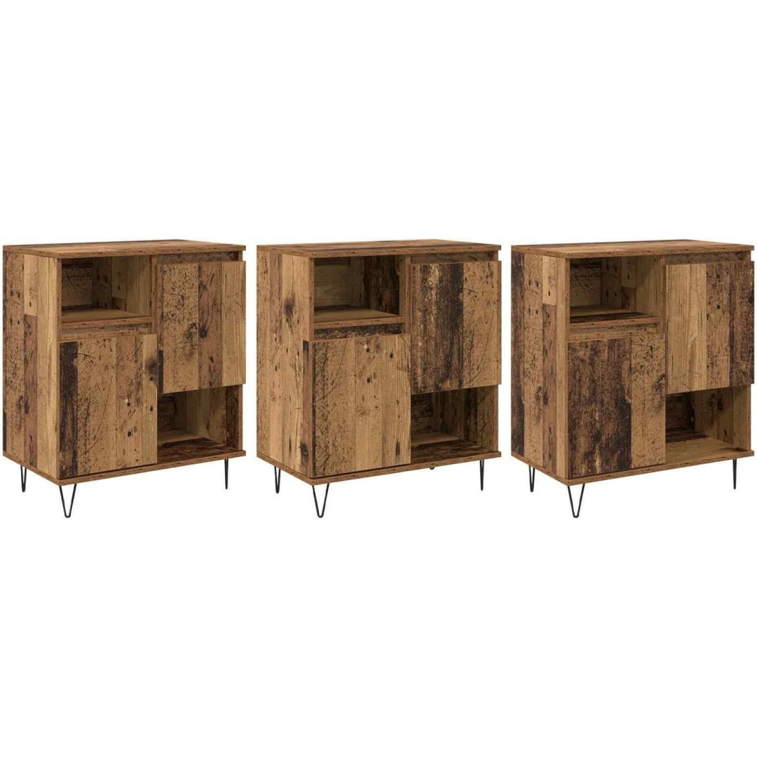Geschlossener Stauraum ergaenzt das Sideboard in Braun