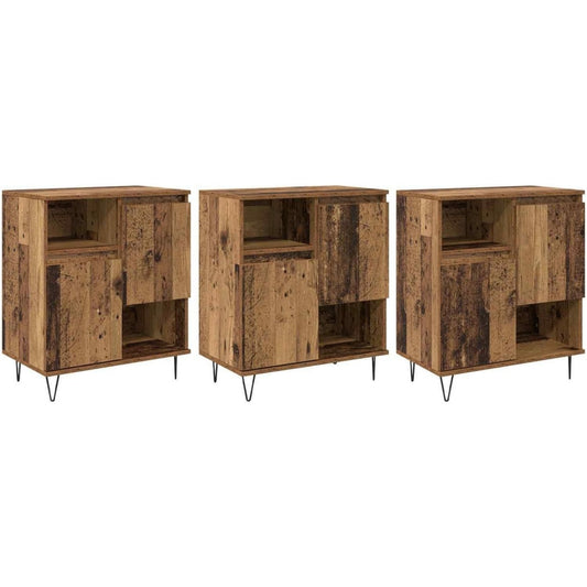Geschlossener Stauraum ergaenzt das Sideboard in Braun