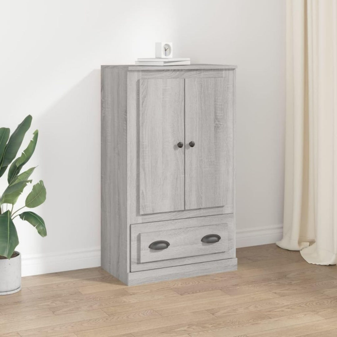Hochschrank mit den Massen 60 x 35.5 x 103.5 cm in Eichenbraun und Grau