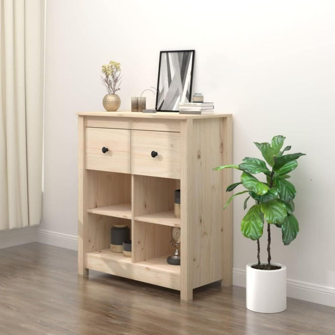 Das Sideboard verbindet seine Form mit Massivholz und Kiefernholz