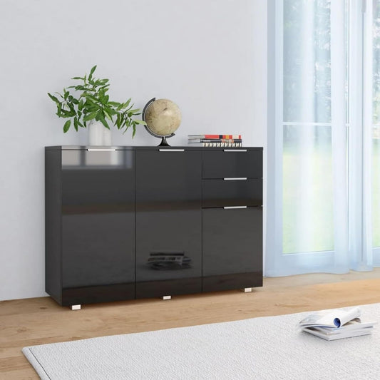 Sideboard mit geschlossenem Stauraum, Schubladen und glaenzenden Oberflaechen